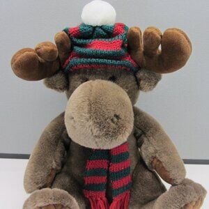 Aurora Peeple Pals Winter Holiday Christmas Moose Plush. Soft 15 1/2 inches LN